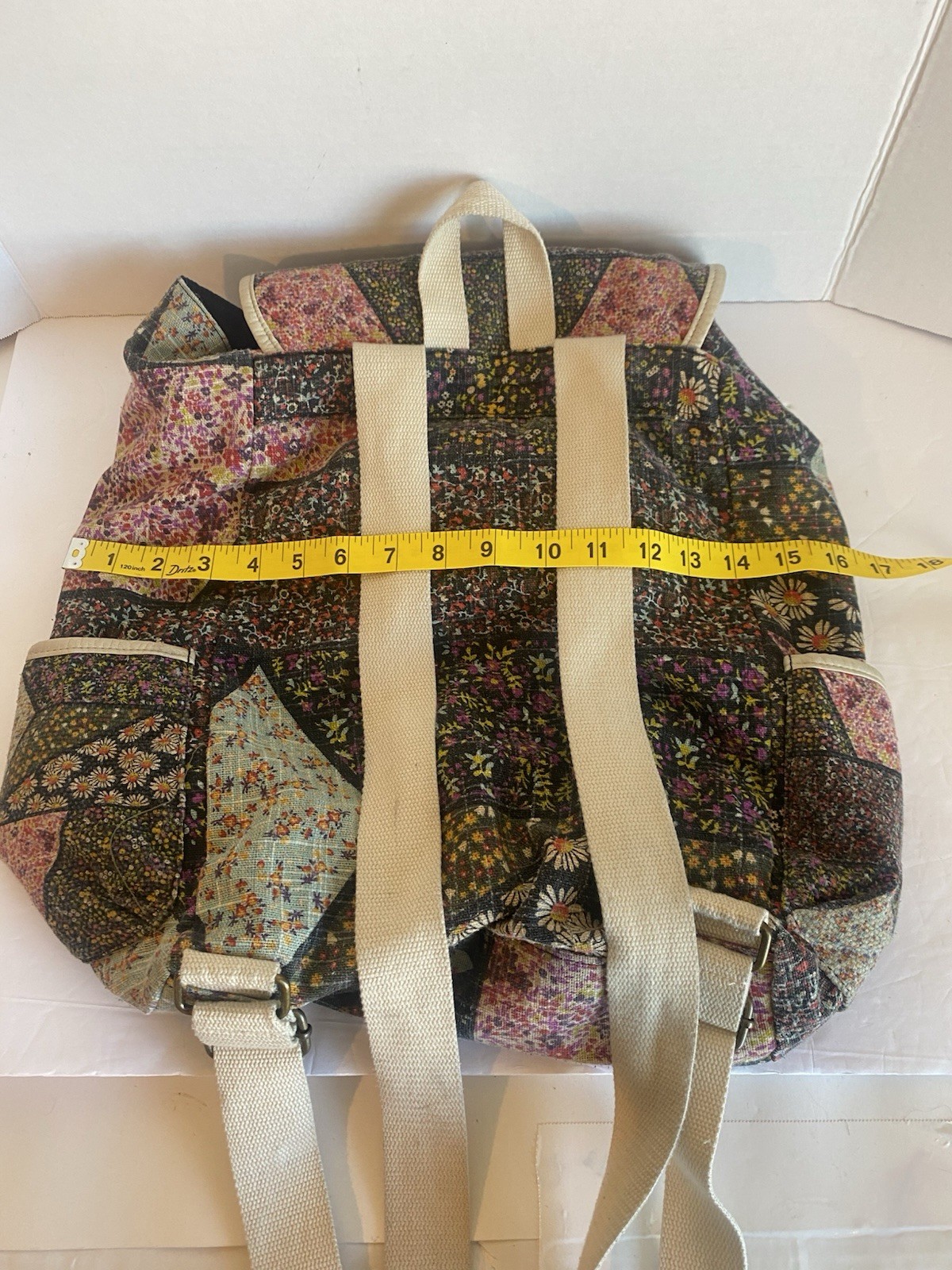 Boho Patchwork Backpack Bag Floral Geometric Draw… - image 7