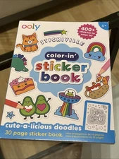 New Sealed Ooly Stickiville Color-In’ Sticker Book 30 Pages