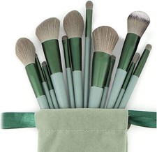 FIRST BEAUTY 13 Pcs Makeup Brush Set with Bag - Green, for Beginners  Artists