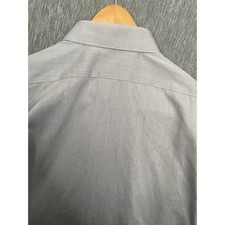 Calvin Klein Mens Slim Fit Performance Non-Iron Herringbone Dress Shirt Grey 17