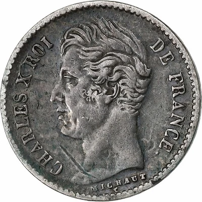 France, 1/4 Franc, Charles X, 1828, Paris, Argent, TTB, Gadoury:353, KM:722.1 - Photo 1/2