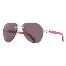 Cartier Grey Pilot Unisex Sunglasses CT0007CS 057 59 CT0007CS 057 59