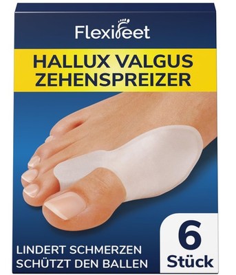 Hallux Valgus Korrektur Set 6Stk Zehenspreizer Zehentrenner Ballenschutz BPAFrei
