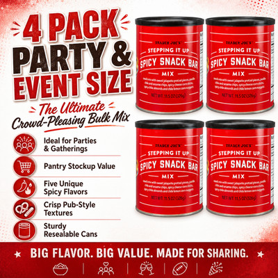 4 Pack Trader Joe's Stepping It Up Spicy Snack Bar Mix
