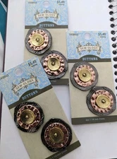 Set of 6 Sewology Metal Buttons 31 mm 1 1/4" New Copper Gold Bronze 