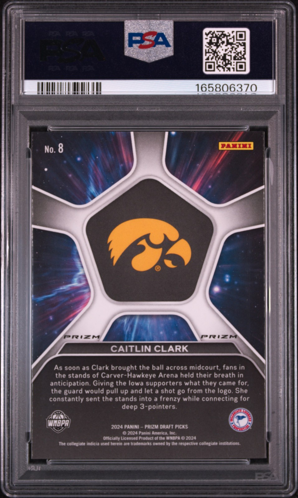 2024 PANINI PRIZM DRAFT PICKS DEEP SPACE SILVER PRIZM #8 CAITLIN CLARK RC PSA 10 view 2