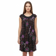 City Triangles Womens Small Multi Colored Floral Sleeveless Dress Grey