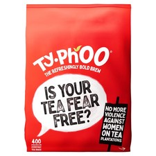 Typhoo Tea 400 Premium Teabags One Cup British Blended Cup Of Black Tea 0.02 per strip