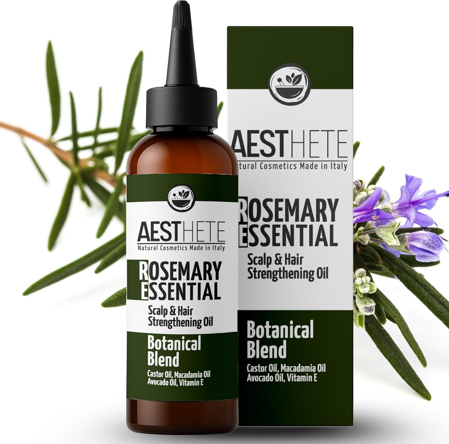 Siero Olio Rosmarino 100ml - Formula Potenziata Ricino e Macadamia