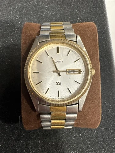 Vintage Seiko SQ Quartz Two-Tone Day-Date Watch – Japan Made
