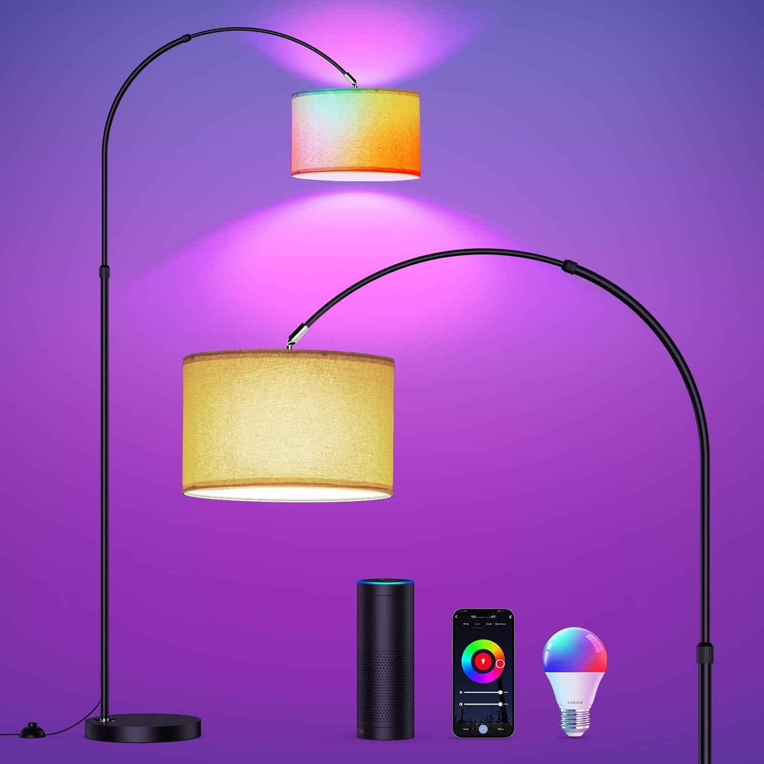Lampada Smart da Terra Alexa Google: Basta Buio, Illumina con lo Smartphone