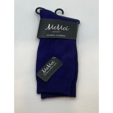 MEMOI Women's Violet Impressions Knit Natural Blend Bamboo Crew Socks SZ OS