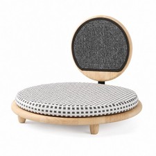 Cat Bed with Backrest Compact Cat Bed with Wooden Base Soft for Apartments