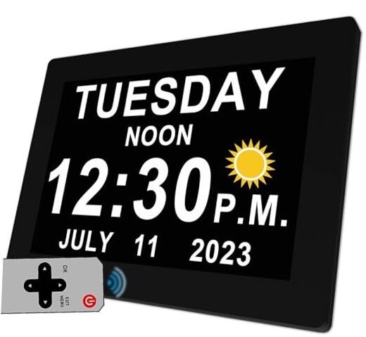 【2025 New】19 Alarms Digital Clock with Voice Talking Time, Auto DST, 20 Custom