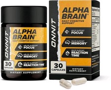 Onnit Alpha Brain Memory & Focus 30 Capsules, Exp. 03/2026-2027, Free Shipping