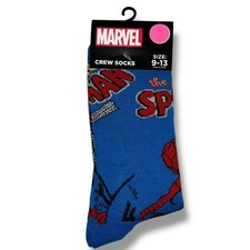 Unisex Marvel Spider Man Novelty Crew Socks Blue Red Mens Shoe 6 to 12