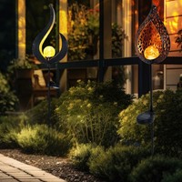 Gartendeko Solarleuchte AußEnlampe Led Flamme Terrassenlampe Erdspieß 2Er Set