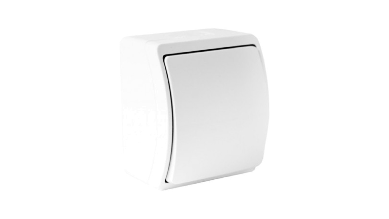 Single connector surface-mounted 10A IP44 white 151-01-DRV