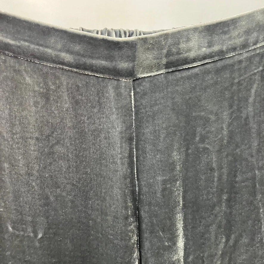 Pantalones de terciopelo Worth New York pierna ancha para mujer grandes rayón seda gris plata Foto 3 de 4