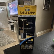 Sunbeam Cordless LED Table Lamp USB-C Rechargeable Touch Control Black Metal