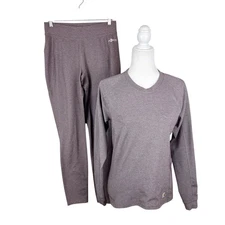 Carhartt 2 Piece Set Women Medium Purple Long Sleeve Legging Base Layer Stretch