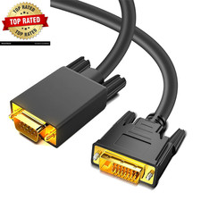 DVI to VGA Cable 6FT DVI-D 24 1 to VGA Adapter Cable Male to Male Gold-Plated Di