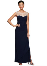 Alex Evenings formal dress size 6P, mother of the bride, embroidered detail