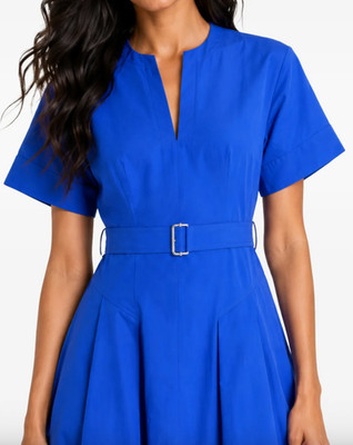 SIMKHAI Corinne belted flared midi dress