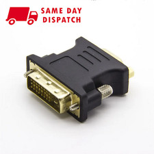 Image of DVI D to VGA Adapter DVI 25pin Dual Link to VGA 15pin Female Cable Converter UK