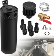Universal 2 Port Aluminum 750ml Baffled Oil Catch Can Reservoir Tank with Bre...