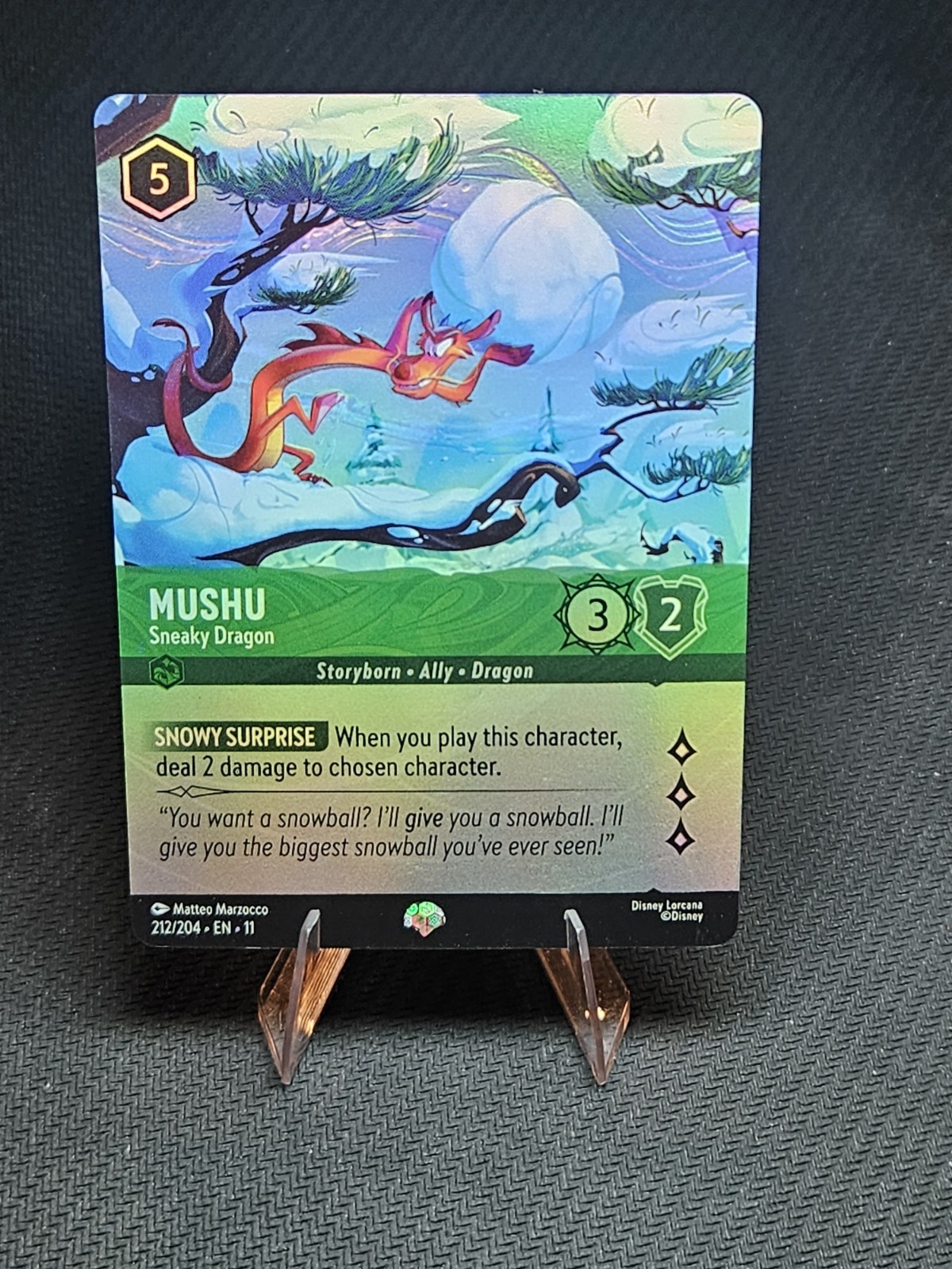 Mushu - Sneaky Dragon (Epic) 212/204 Winterspell Holo