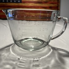 Anchor Hocking 8 Cup 2qt 2L Measuring Cup/Batter Bowl Clear Glass Made In USA