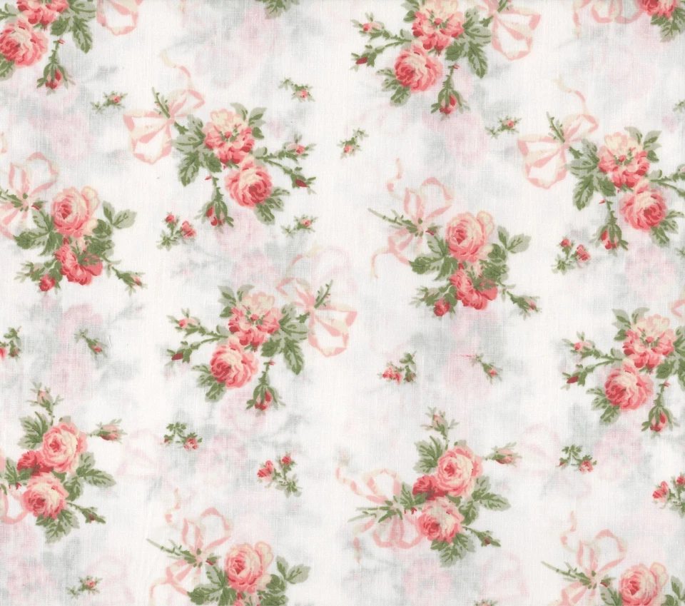 Laura Ashley Full Sheet Set Ribbon Bouquet Red 4pc Farmhouse Chic Cottage Green - Image 3 of 4