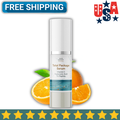 #ad Sun Coast Sciences Total Package Serum w Vitamin C Hyaluronic Acid Tri Peptide $19.99