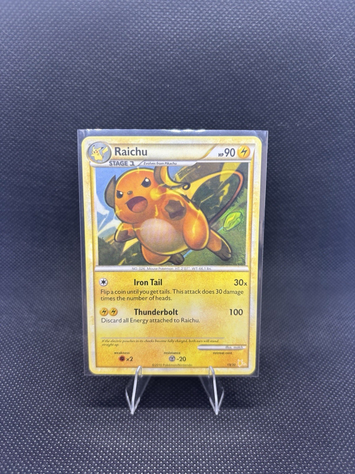 Pokemon Card Raichu 19/30 Common HGSS Trainer Kit Gyarados Raichu Deck MP 