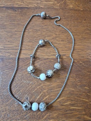 Thomas Sabo Karma sterling silver  necklace and bracelet 