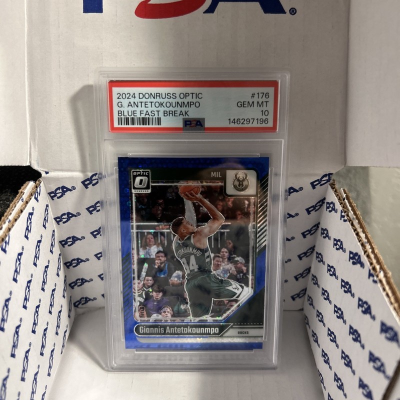 2024 Donruss Optic G.Antetokounmpo Blue fast Break /49 Gem PSA 10
