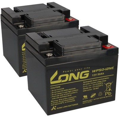 Ersatzakku für Trendmobil Venus 2x Kung Long 12V 50Ah Blei Akku Zyklenfest AGM V