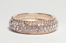 925 sterling silver vermeil and cubic zirconia ring size 6.75