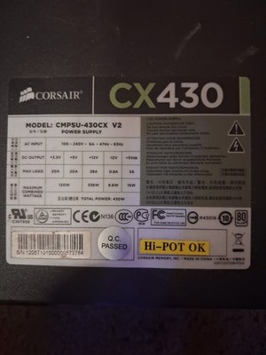 Corsair CX430 - 80 PLUS CP-9020046-NA 430W Plus Bronze ATX Modular Power Supply