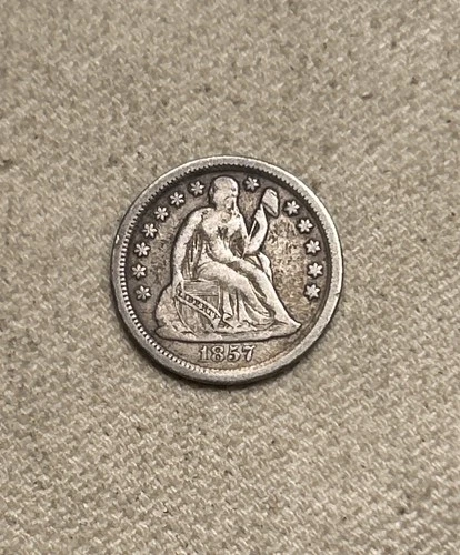 1857 Seated Liberty Dime, Original VF-XF