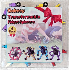 Transformable Fidget Spinners 4 Pack for Kids and Adults Stress Relief...