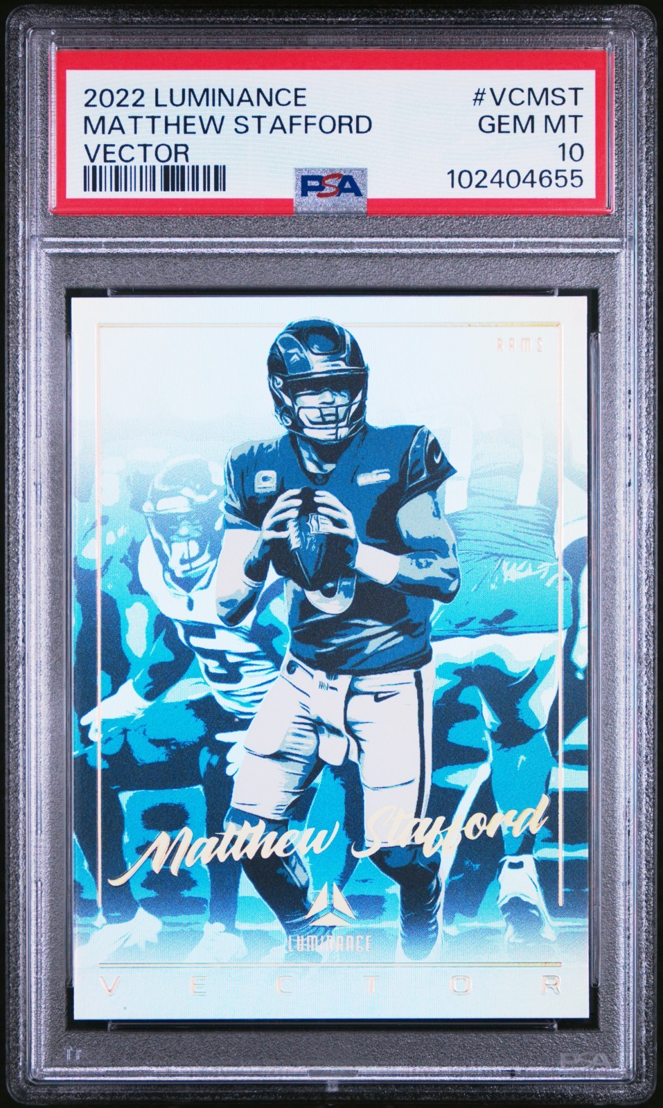 POP 1 MATTHEW MATT STAFFORD PSA 10 2022 PANINI LUMINANCE VECTOR SSP CASE HIT GEM