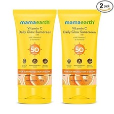Mamaearth Vitamin C Daily Glow Sunscreen , SPF 50  PA  -50 g Pack of 2 