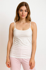 Women’s White Camisole Tops Large QDF Care SHEIN Lace Plain Strappy Cami NWT