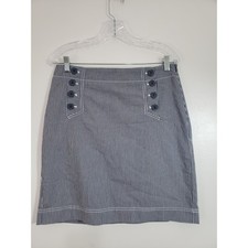  9 Talbots Women's Skirt Size 8 Stripe Stretch Texture Office Siren Cottagecore