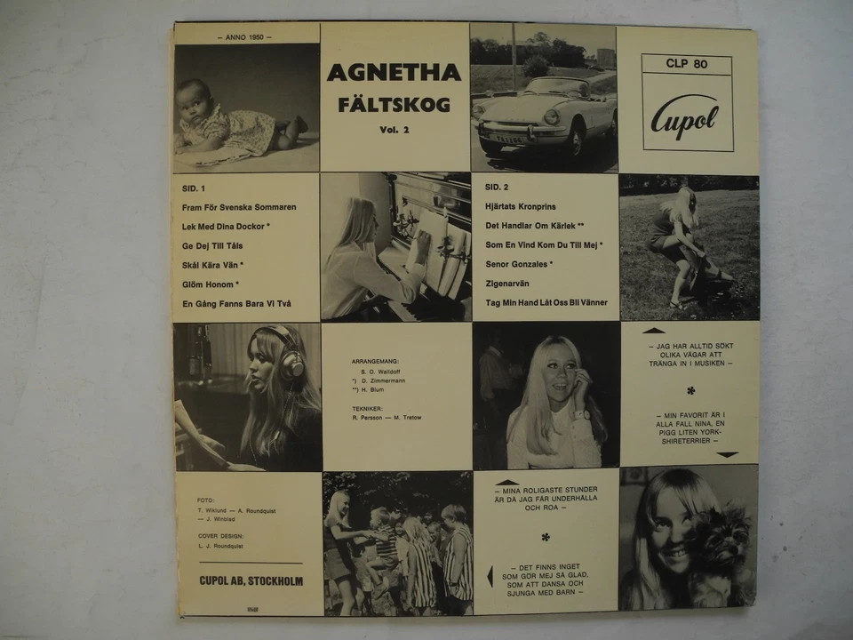 AGNETHA FÄLTSKOG Vol. 2 LP 1969 Sweden orig CLP 80 OIS EX - Image 2 of 3