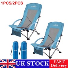 High Back Folding Beach Chair Lightweight Portable Camping Seat, 1/2-Pack
