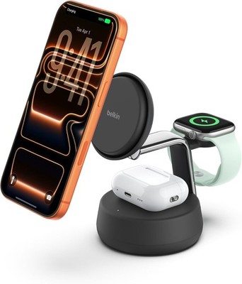 UltraCharge Pro 3-in-1 Magnetic Charging Dock with Qi2 25W, Charcoal
