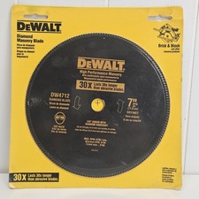 New $29 DEWALT Black DW4712, 7" Dry/Wet Cutting Diamond Masonry Blade